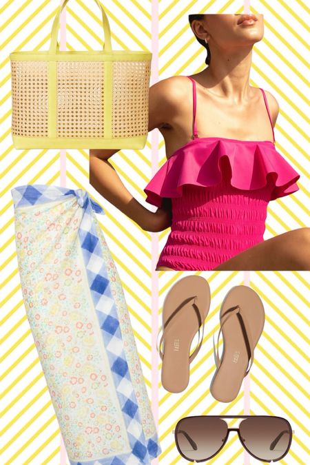 Spring break summer vacation pool beach outfit idea preppy ruffle style 

#LTKswim #LTKSeasonal #LTKxTarget