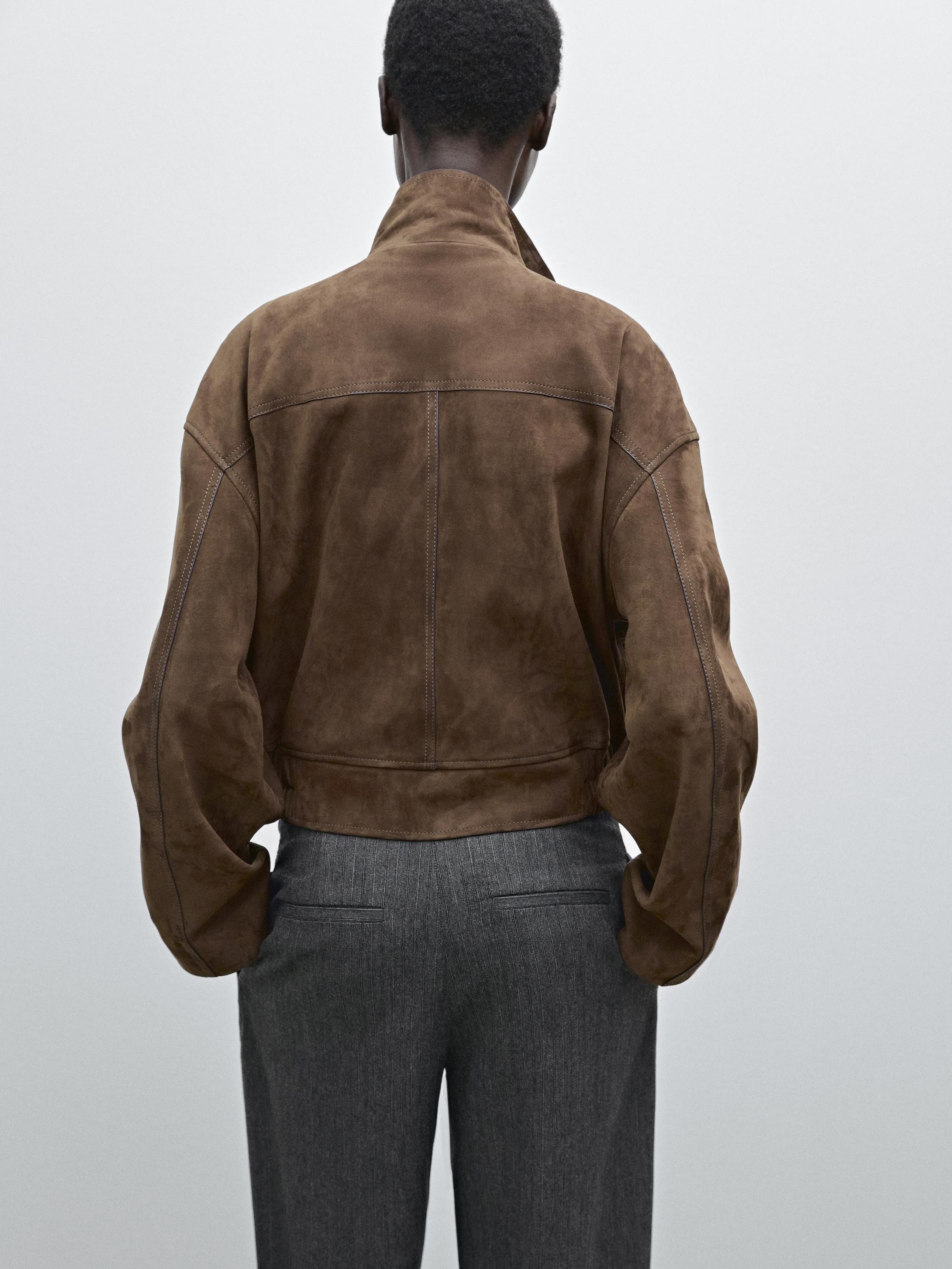 Nubuck suede leather jacket | Massimo Dutti US