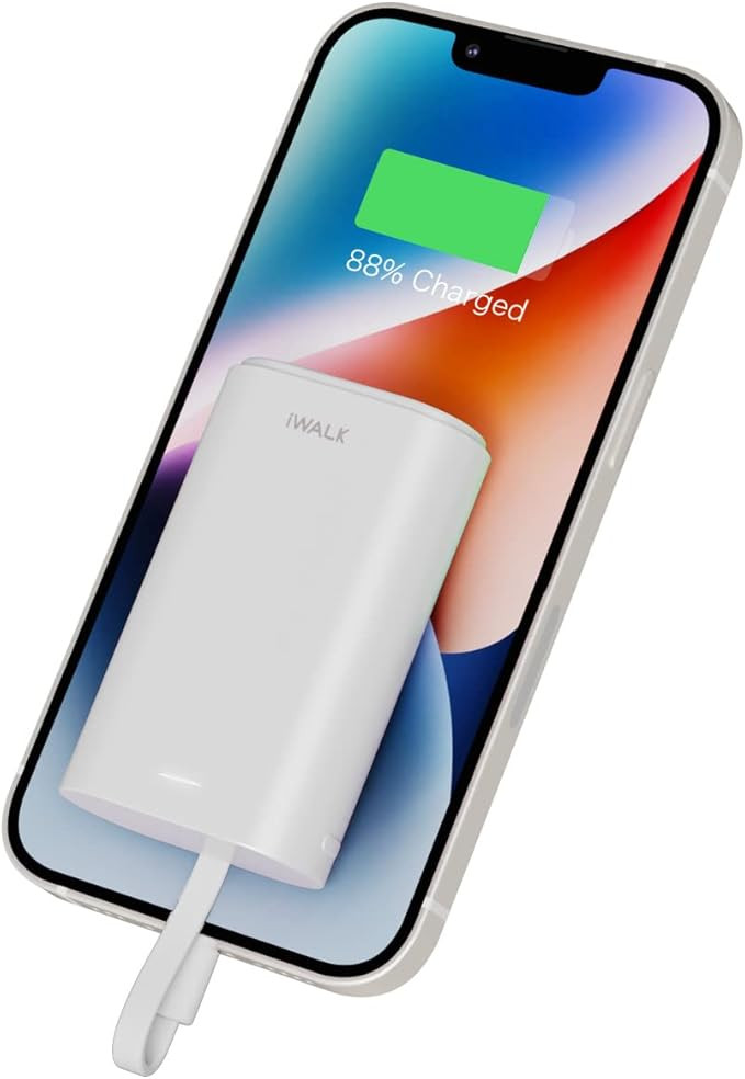 iWALK Portable Charger 9000mAh Ultra-Compact Power Bank with Built-in Cable,Small External Batter... | Amazon (US)