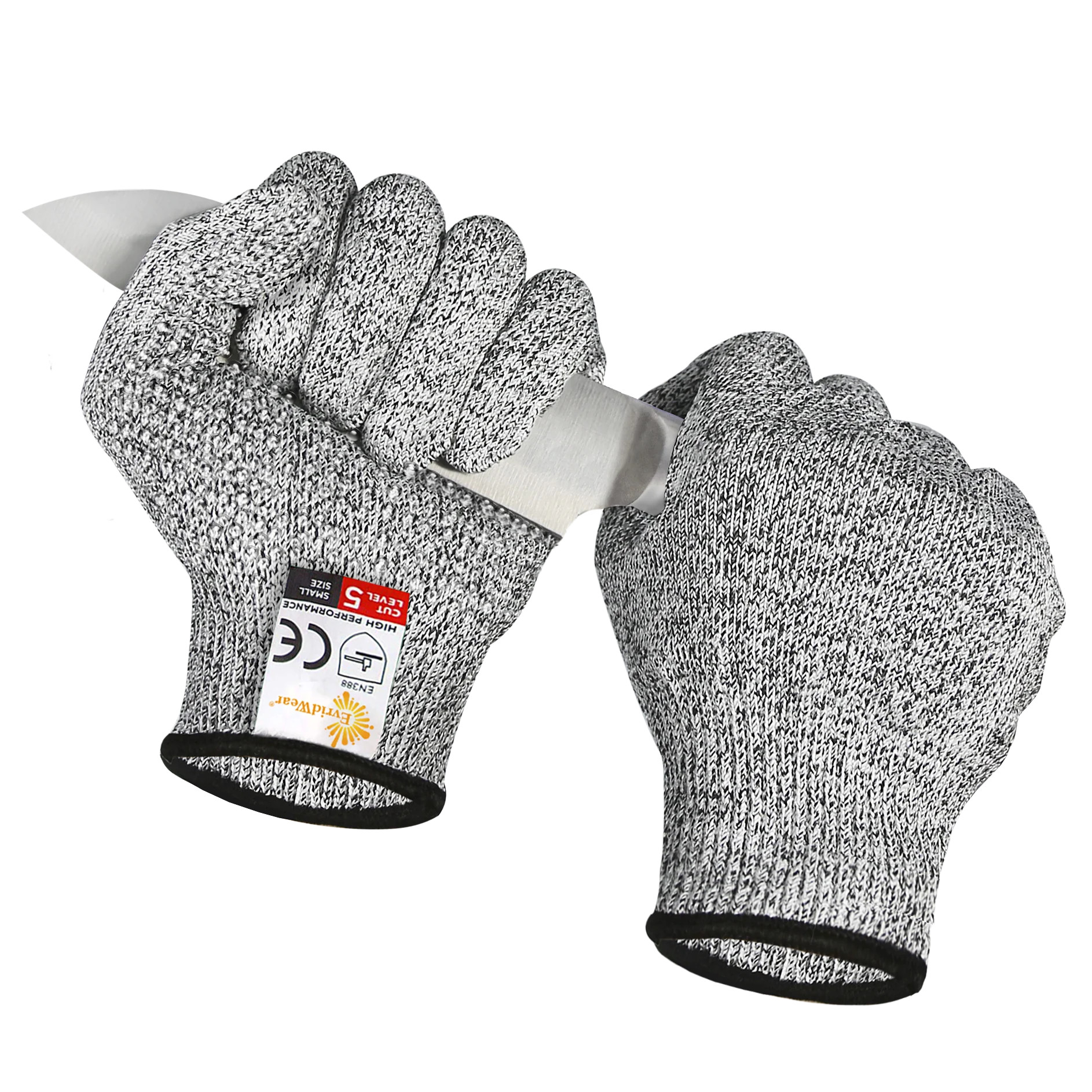 EvridWear Cut Resistant Gloves, Food Grade, Level 5 Protection, HPPE (Large, Gray) | Walmart (US)