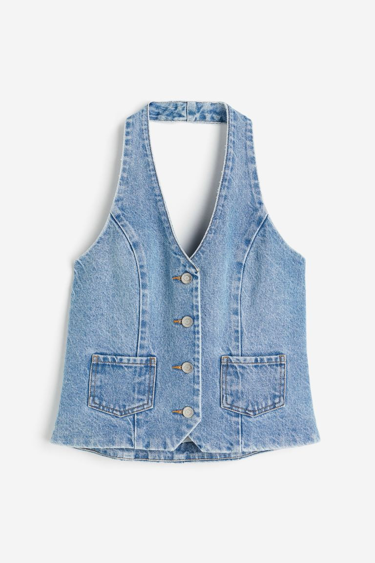 Halterneck denim top | H&M (UK, MY, IN, SG, PH, TW, HK)