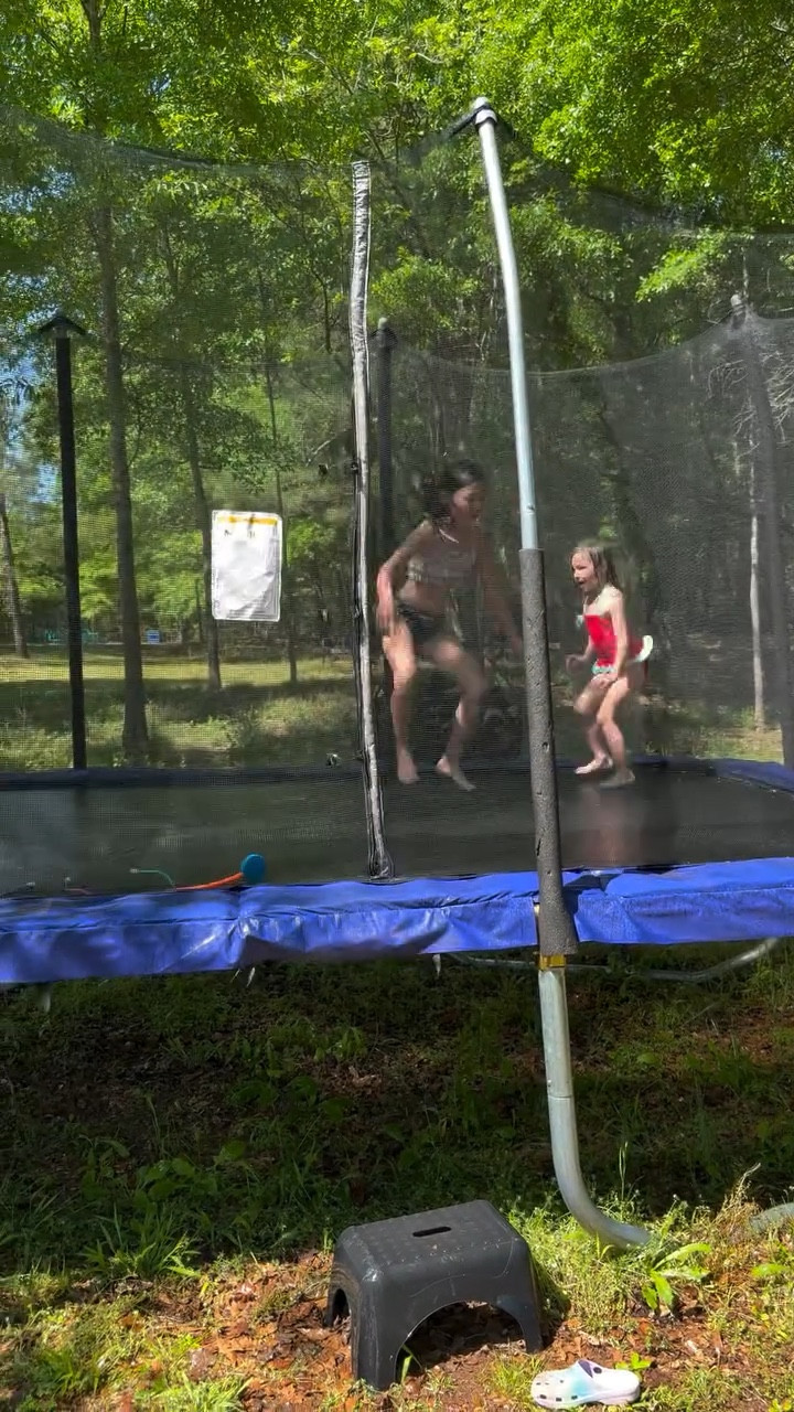 Moms… this simple water toy added a whole new level of backyard fun 💦 You can add it to your trampoline or leave it on the ground, and now my kids are out there giggling, jumping, and soaking wet for hours. No screens. No fighting. Just pure joy 🙌

Want the link? Drop the word “water” in the comments and I’ll send it your way!

#momwin #backyardbliss #trampolinefun #waterplaymagic #screenfreefun #momhack #funforkids #summermoms #summer2025