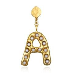 "A" Pearl Initial Single Earring | Sequin