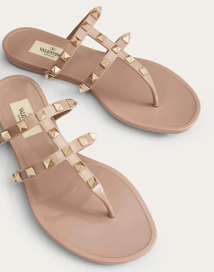 Rockstud T-Strap Flat Sandal (Women) | Nordstrom
