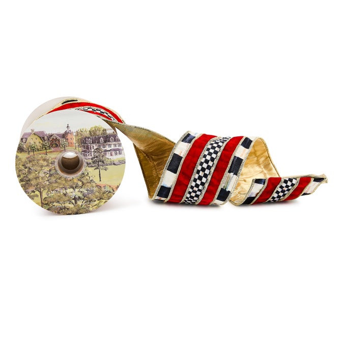 Courtly Regal Red 4" Ribbon | MacKenzie-Childs