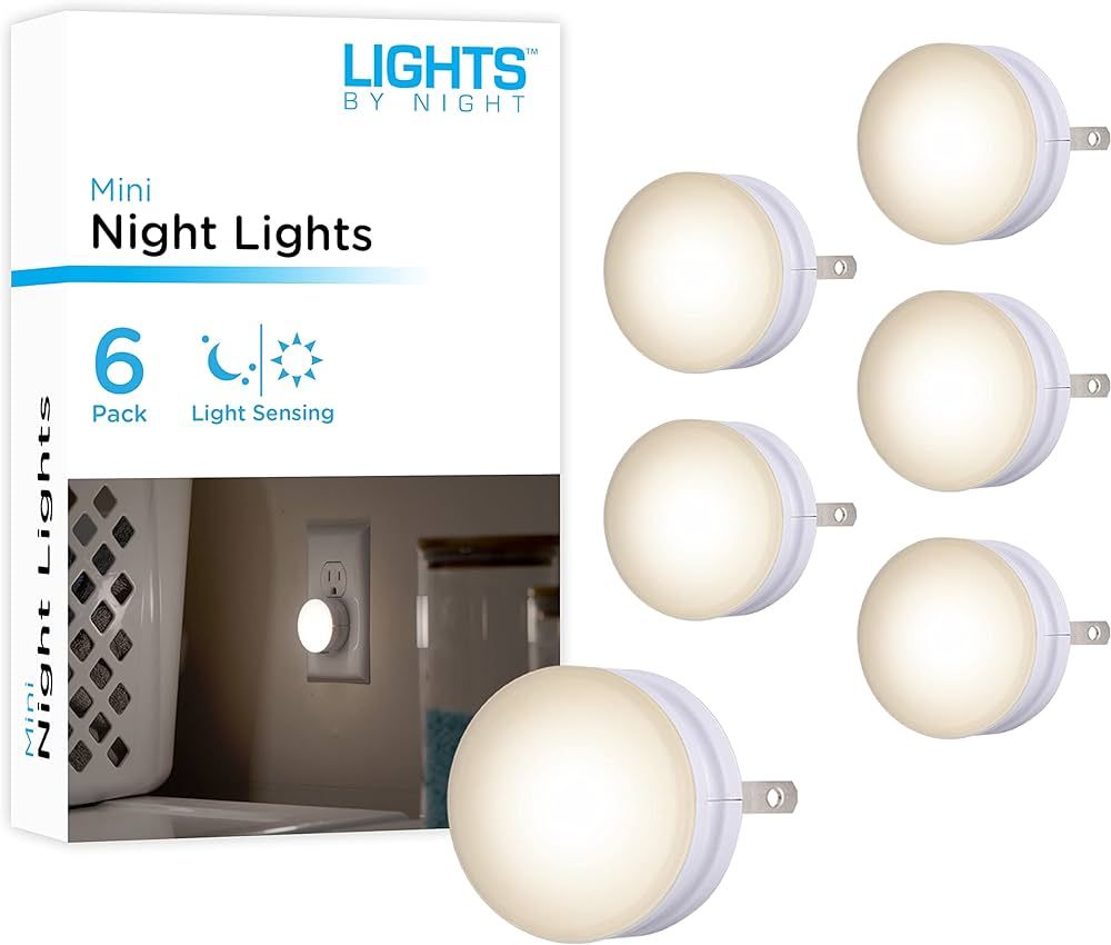 Lights By Night Mini LED Night Light, Plug-In, Dusk to Dawn Sensor, Warm White, Compact, UL-Certi... | Amazon (US)