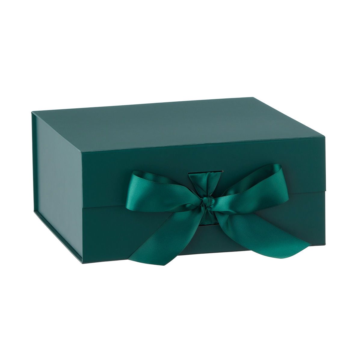 Dark Green Collapsible Gift Boxes with Bow | The Container Store