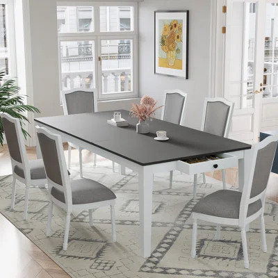 Versatile Extendable Dining Table Set With Removable Leaf, Upholstered Chairs, And Built - In Drawers For Any Dining Occasion | Wayfair North America