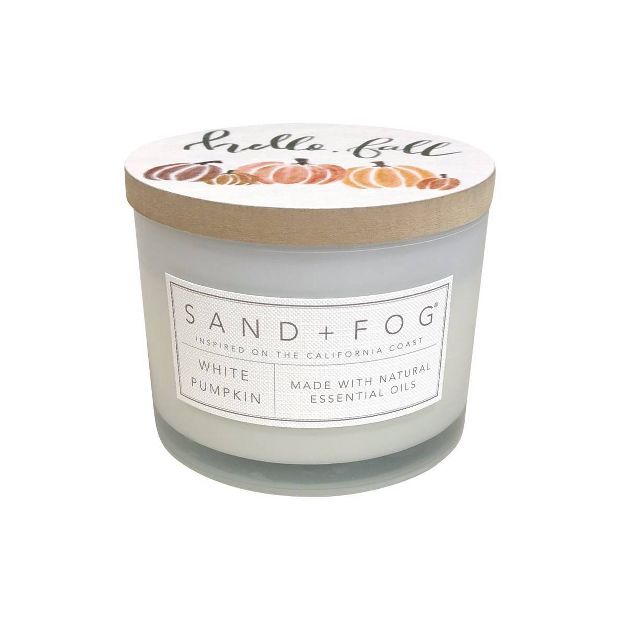 12oz White Pumpkin Scented Candle White - Sand + Fog | Target