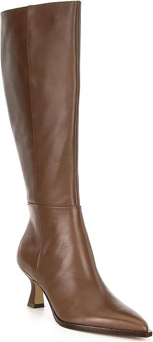 Coutgo Womens Knee High Boots Kitten Low Heel Pointed Toe Tall Boots Side Zipper Winter Dress Sho... | Amazon (US)