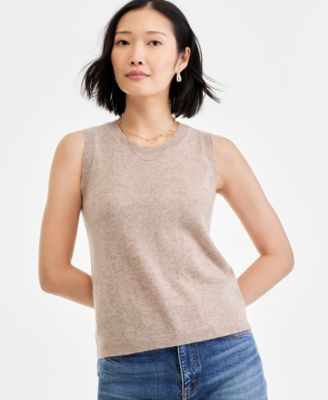Women's 100% Cashmere Sleeveless Crewneck Sweater, Macy's Exclusive | Macy's
