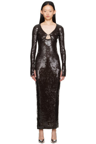 Brown Solaria Maxi Dress | SSENSE