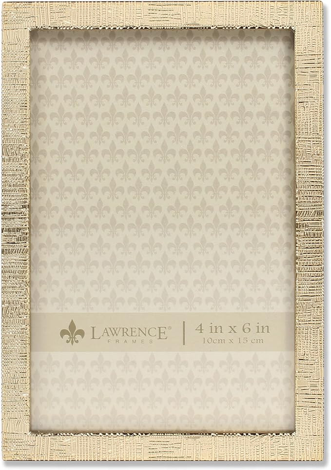 Lawrence Frames 712346 4x6 Gold Metal Linen Pattern Picture Frame | Amazon (US)