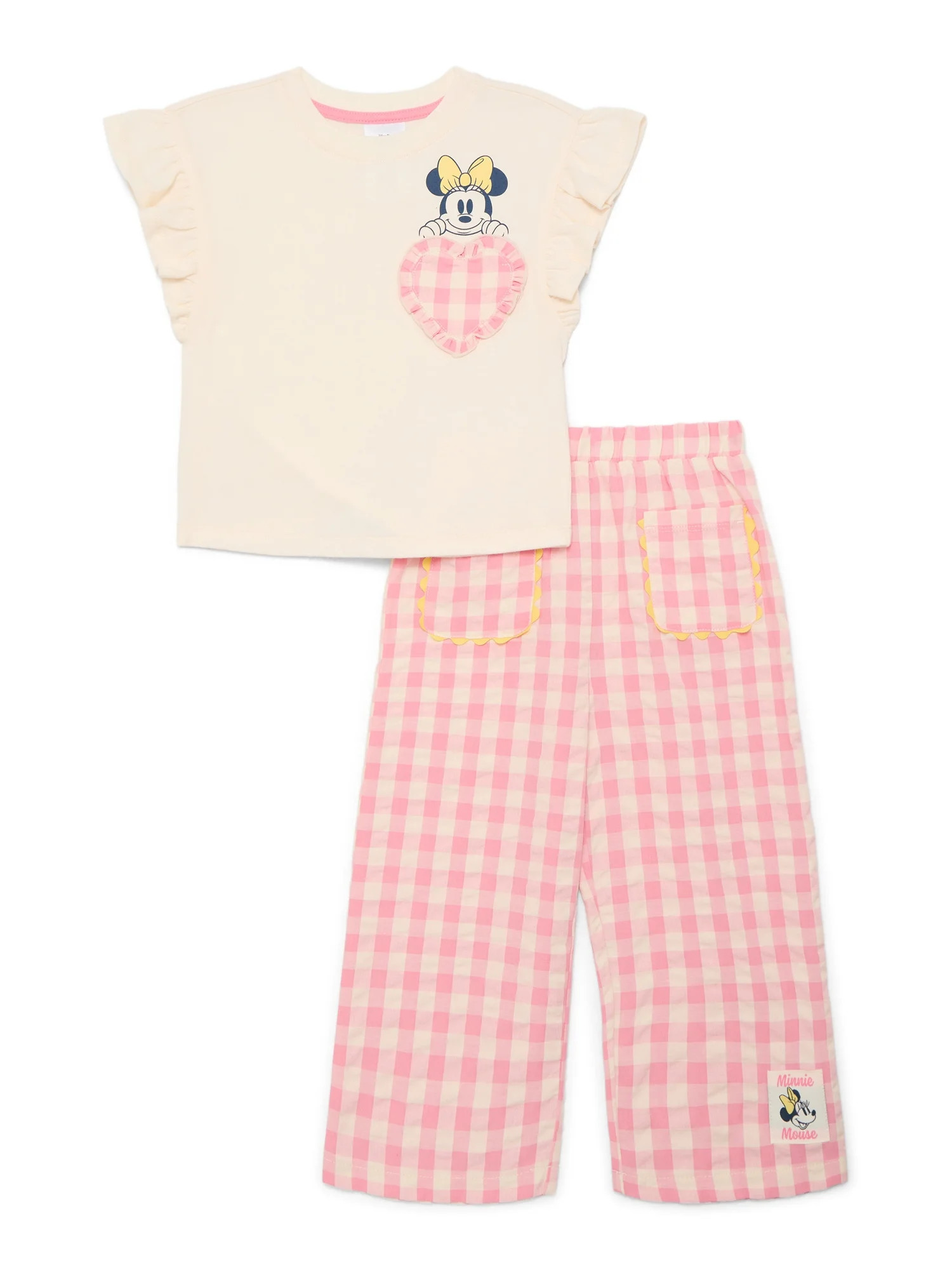 Minnie Mouse Toddler Girls Ruffle Graphic Tee and Pants Set, 2-Piece, Sizes 12M-5T | Walmart (US)