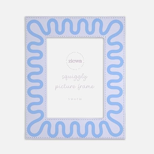 5x7 Wavy Picture Frame – Unique Squiggly Design, Leather-Like Photo Frame for Home Décor, Offi... | Amazon (US)