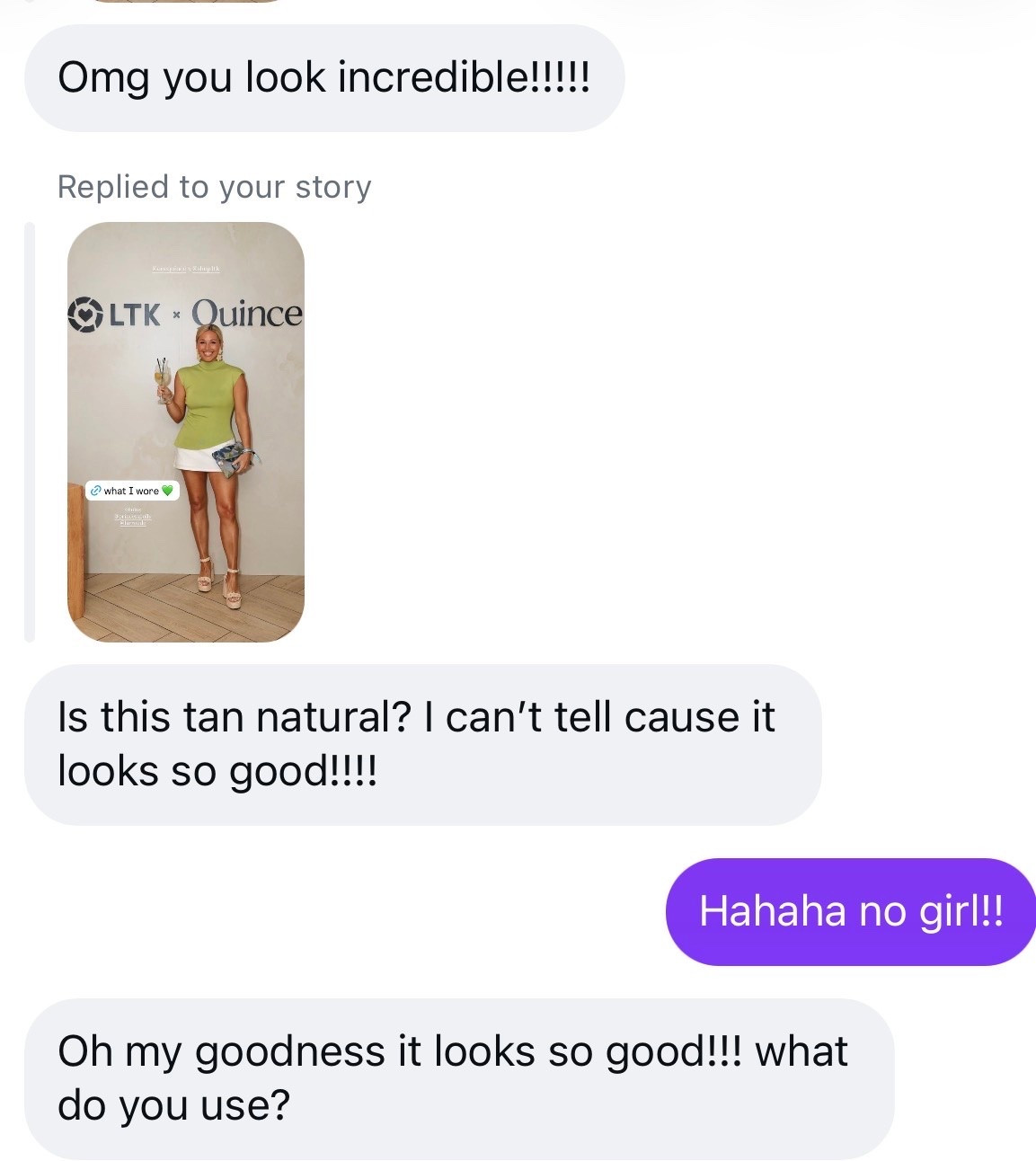 Loving tan 10 min + this new bronzer lotion!! So good!!!

#LTKPetite #LTKootd #LTKCon