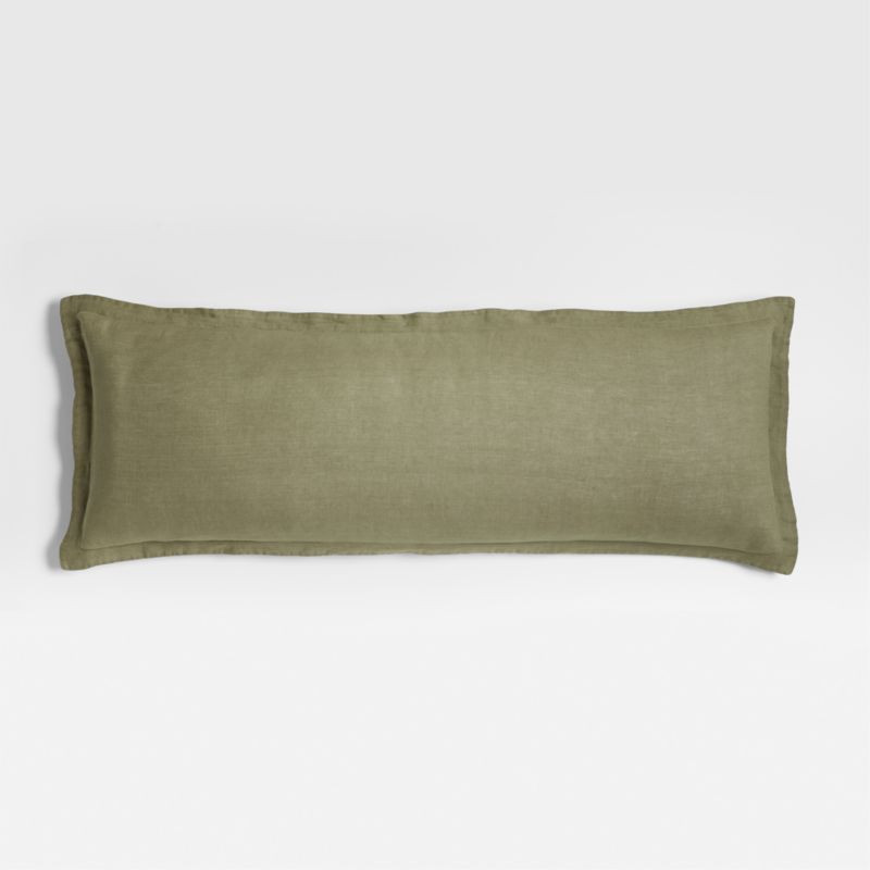 Hemp 54"x20" Garden Green Throw Pillow Cover + Reviews | Crate & Barrel | Crate & Barrel