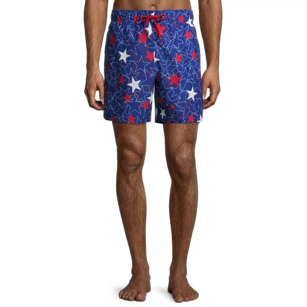 George Men's and Big Men's 6" Patriotic Stars Swim Trunks, up to Size 5XL | Walmart (US)