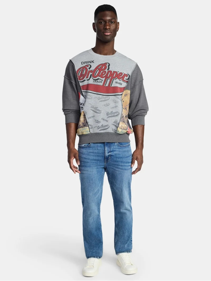 Dr Pepper Men's and Big Men's Crewneck Sweatshirt with Long Sleeves, Sizes XS-3XL | Walmart (US)