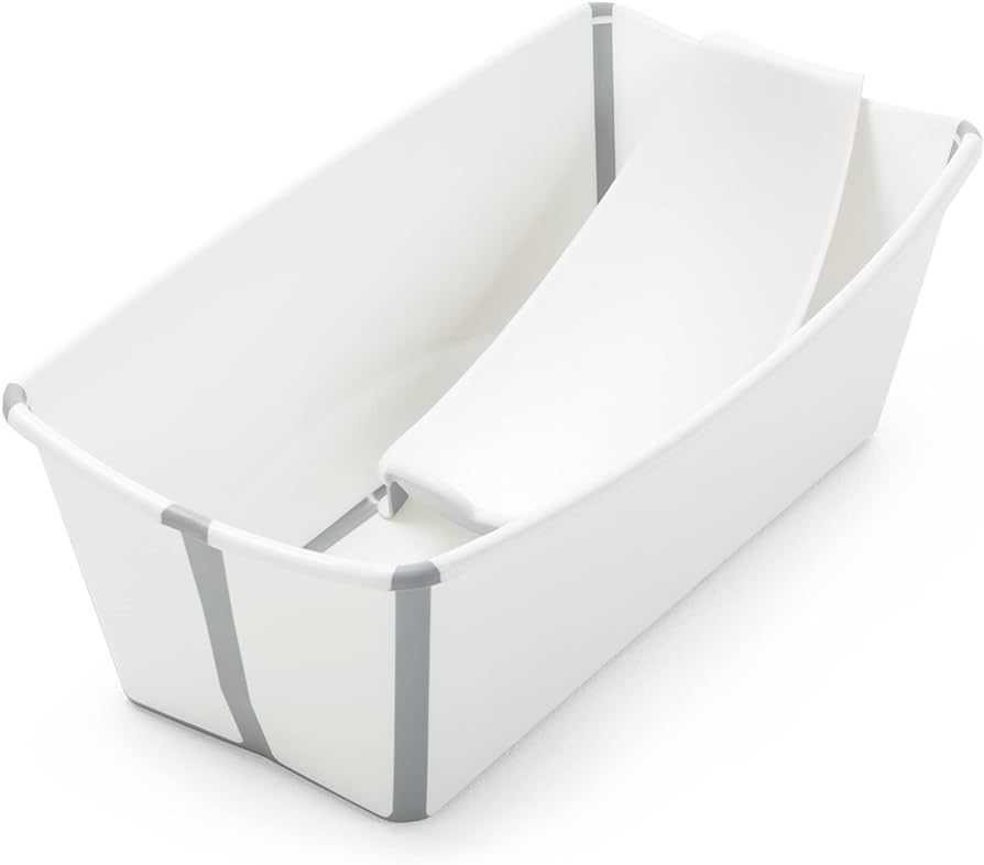 Stokke Flexi Bath Bundle, White - Foldable Baby Bathtub + Newborn Support - Durable & Easy to Sto... | Amazon (US)