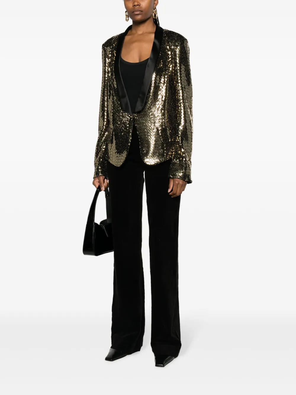 abstract-pattern metallic-effect blazer | Farfetch Global