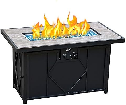 BALI OUTDOORS Fire Pit Propane Gas FirePit Table Rectangular Tabletop 42in 60,000BTU | Amazon (US)