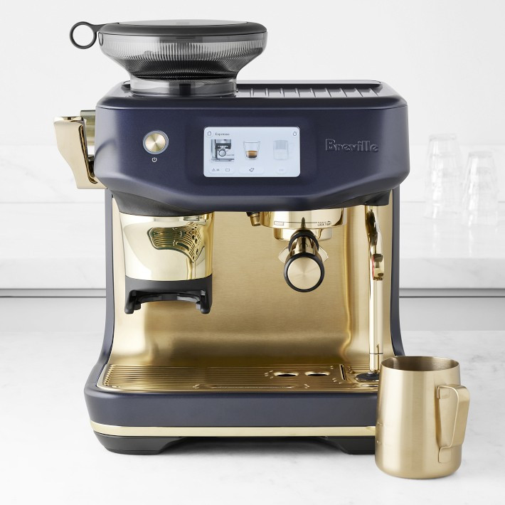 Breville Barista Touch Impress Espresso Machine, Damson Blue & Brass | Williams-Sonoma