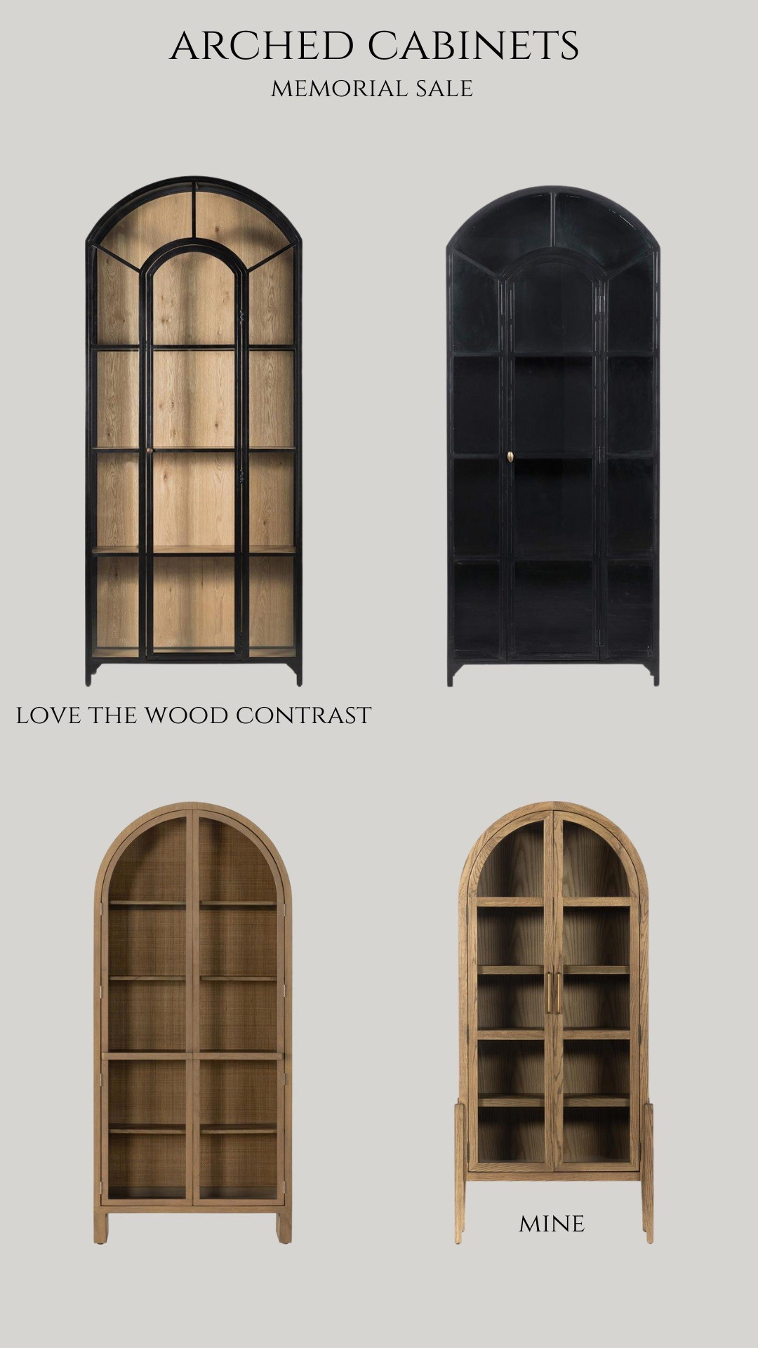 Memorial sale on these stunning arched cabinets!  Use code MEMFREESHIP for free shipping!

#LTKHome #LTKSaleAlert #LTKFamily