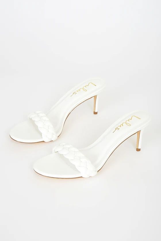 Safina White Braided High Heel Sandals | Lulus (US)