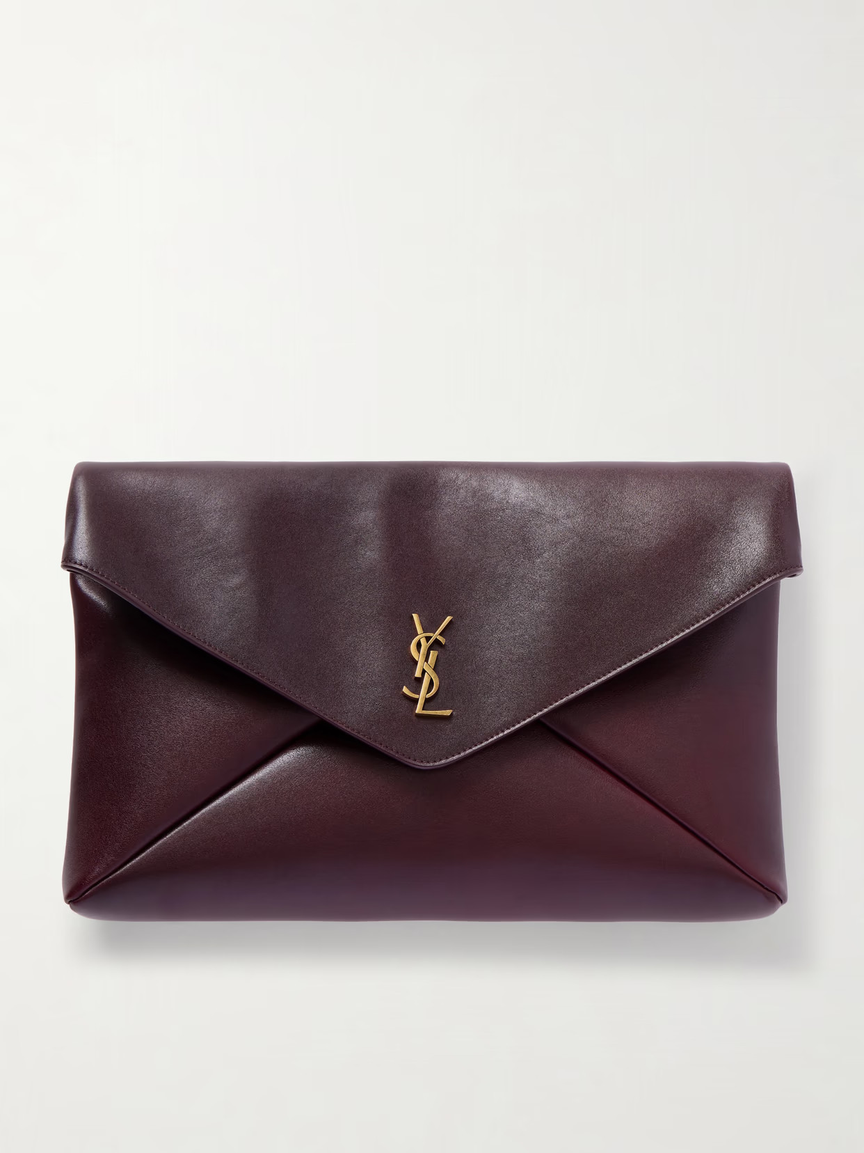 SAINT LAURENT - Cassandre Xxl Leather Shoulder Bag - Burgundy | NET-A-PORTER (US)