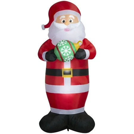 10 ft Santa Holding Ornament Christmas Airblown Yard Inflatable, Multicolor, by Holiday Time | Walmart (US)