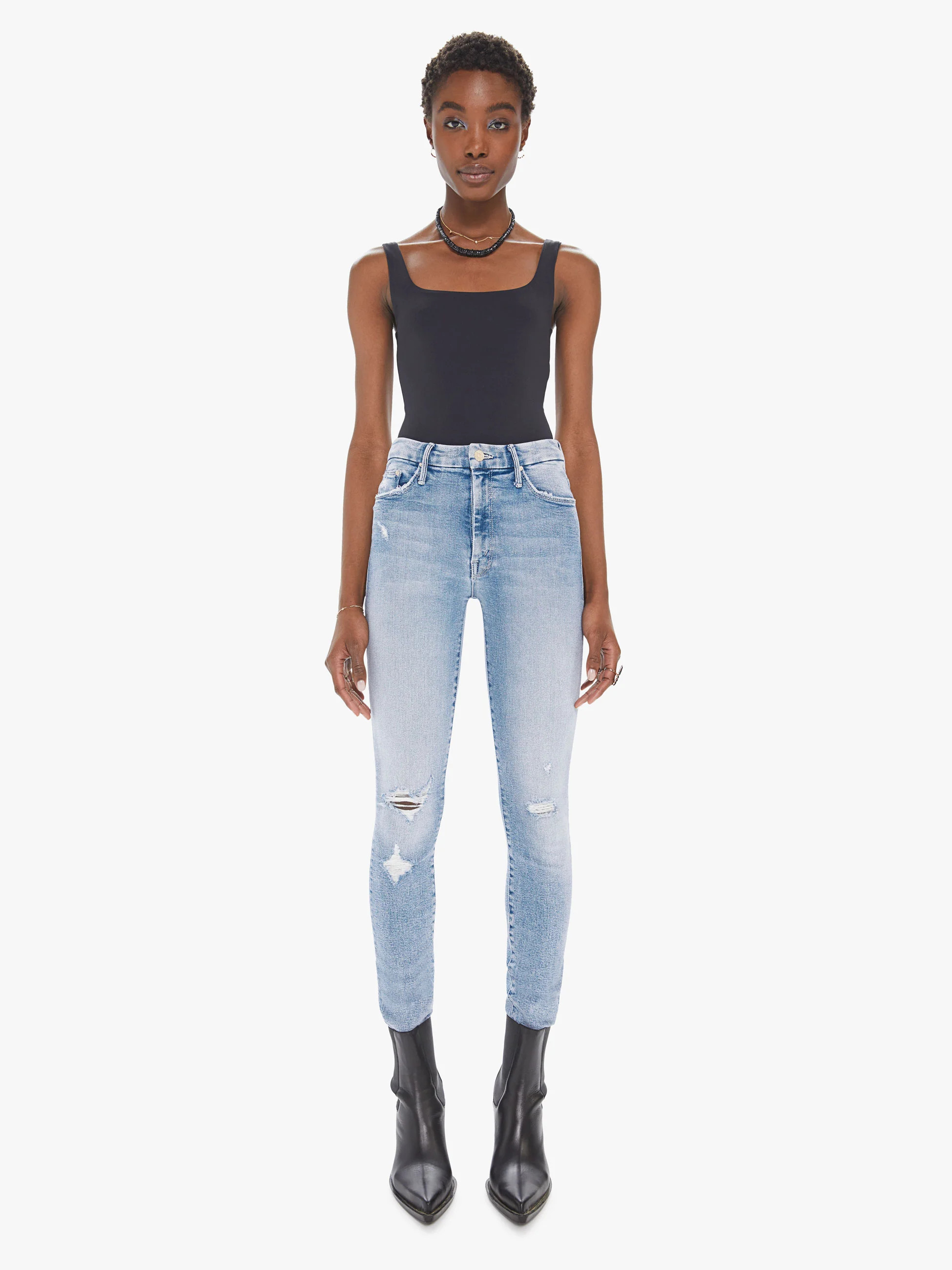 HIGH WAISTED LOOKER ANKLE FRAY LOVE IN A BOAT | Mother Denim