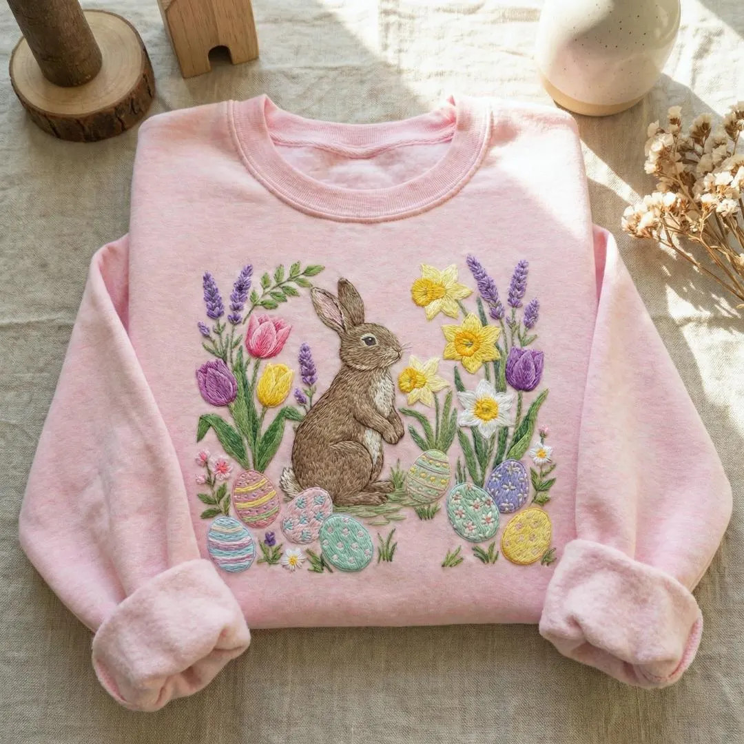 Embroidered Easter Sweater, Retro Vintage 80s, Bunny Lover gifts | Etsy (US)