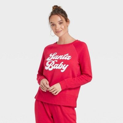 Women's Santa Baby Graphic Sweatshirt - Red | Target