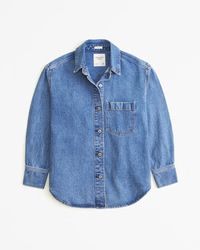 Oversized Denim Shirt | Abercrombie & Fitch (US)