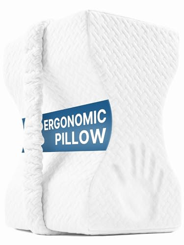 UJPFEO Knee Pillow for Side Sleepers, Leg Pillow for Sciatica, Back, HIPS, Knees, Joints Pain Relief,Pillows for Between Legs While Sleeping Spine Alignment Support & Relieves Pressure(White) | Amazon (US)