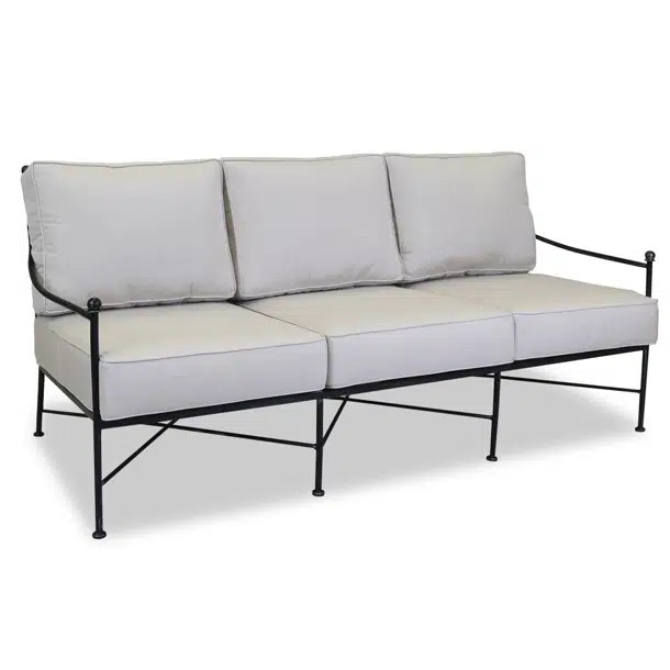 Lucier 76'' Iron Outdoor Patio Sofa with Sunbrella® Cushions | Wayfair North America