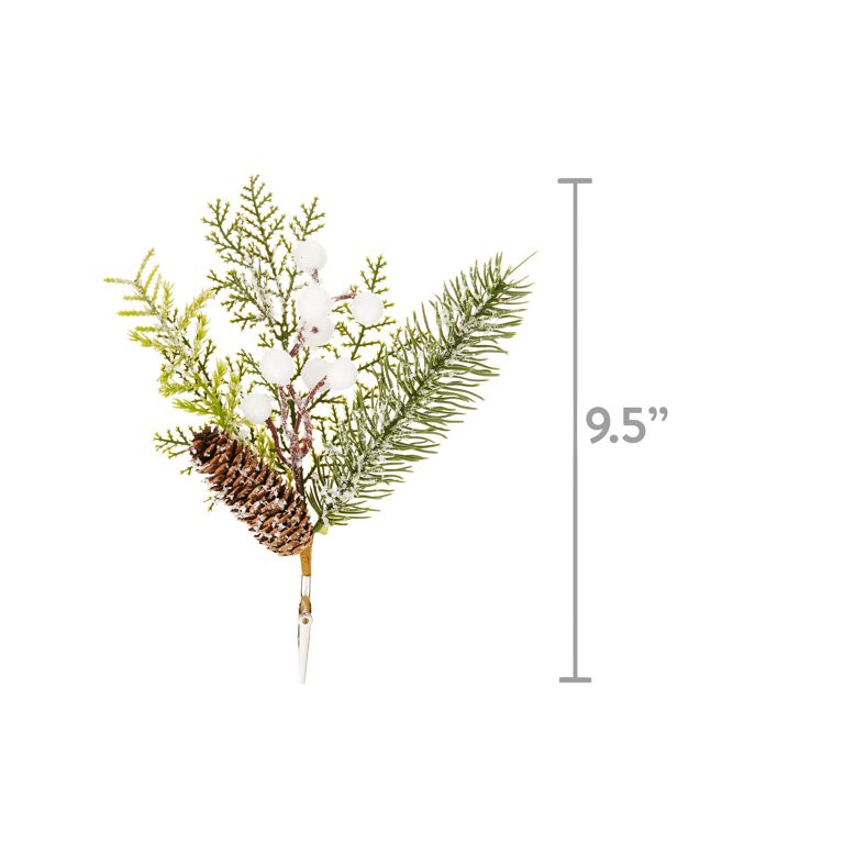 Snowy Pine Decorative Clip Christmas Ornament-on Christmas Ornament, 8.6 in, by Holiday Time | Walmart (US)