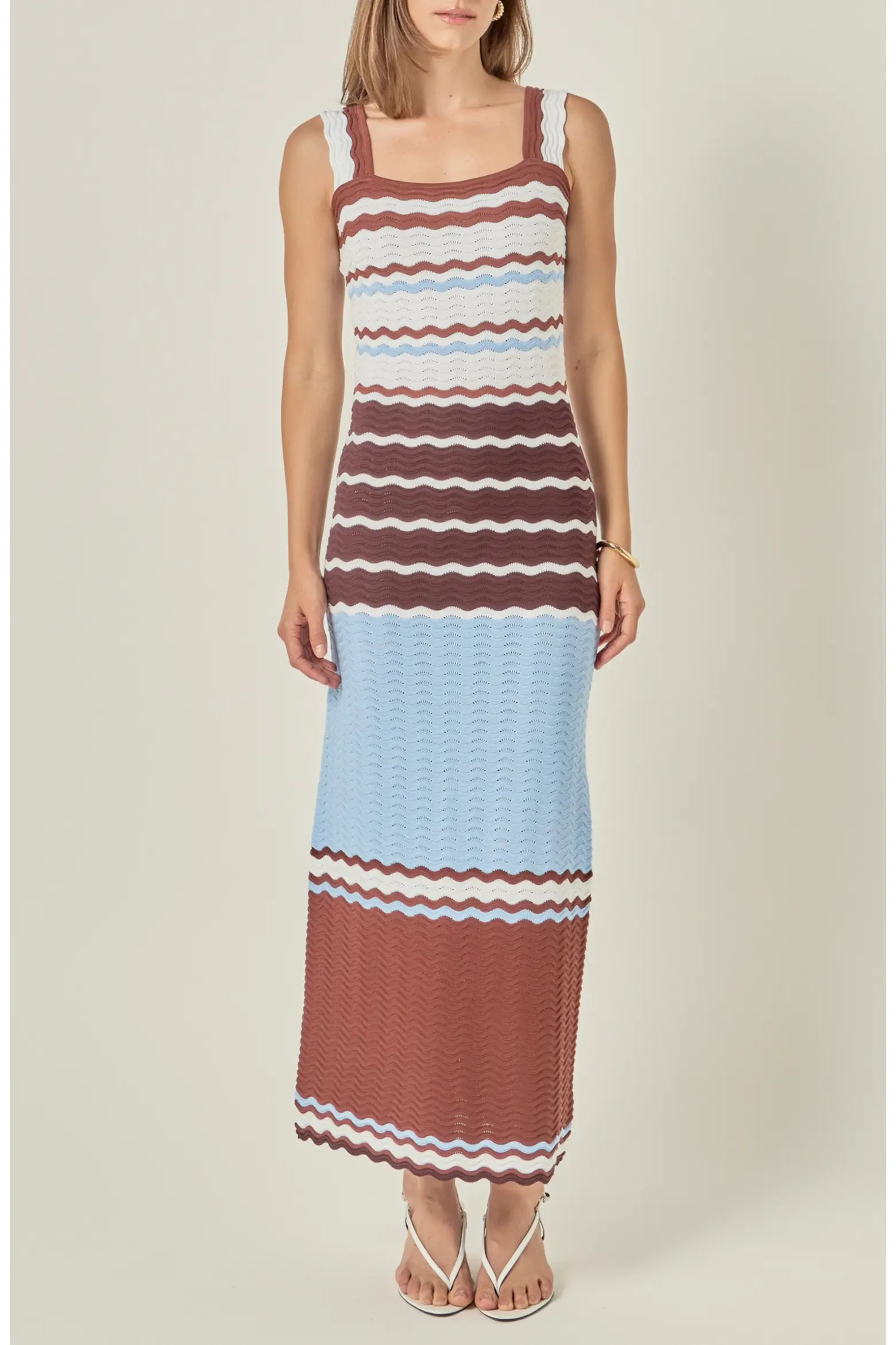 English Factory Stripe Pointelle Sweater Midi Dress (Women) | Nordstrom | Nordstrom