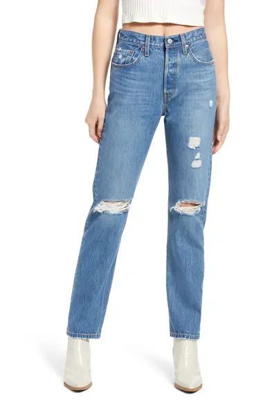 501® Ripped Straight Leg Jeans | Nordstrom