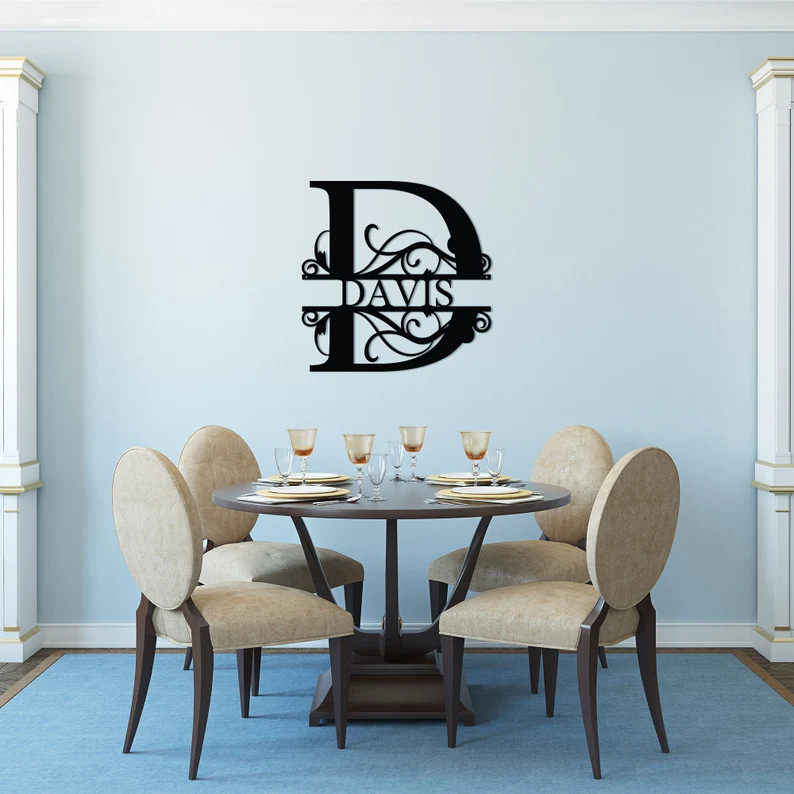 Custom Metal Name Sign - Split Letter Name Sign - Personalized Last Name Sign - Door Hanger - Out... | Etsy (US)