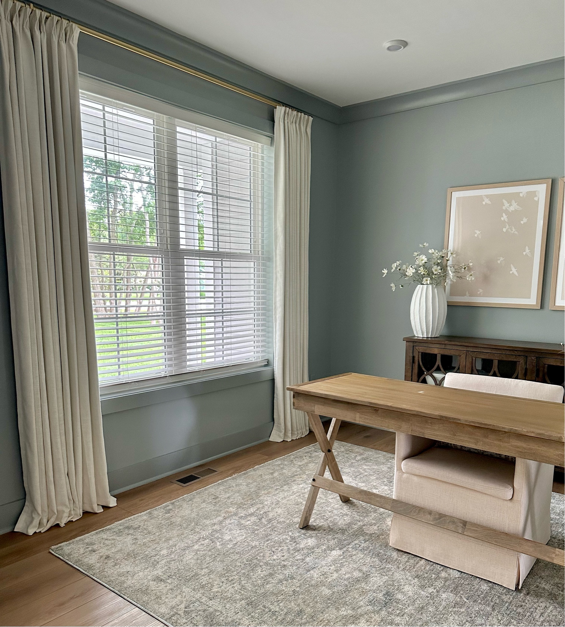 Home office, curtains, desk, rug, wall art, home office decor, faux stems

#LTKWorkwear #LTKFindsUnder100 #LTKHome