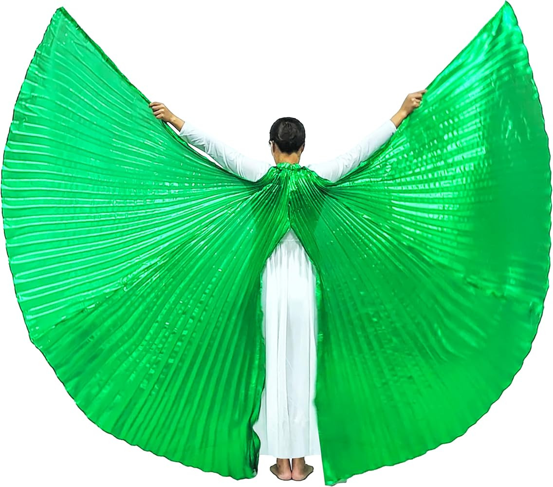 Wuchieal Women's 2 Sticks & Angel Coak Belly Dance Costume Angle Isis Wings | Amazon (US)