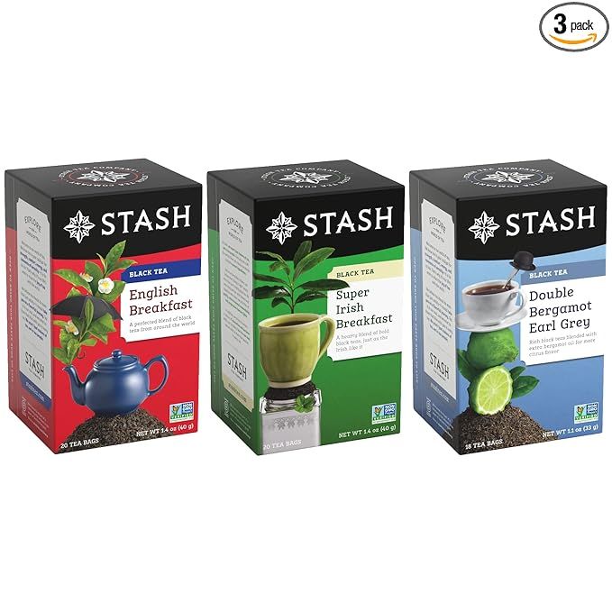 Stash Tea Bold Black Tea Sampler - Assortment of Caffeinated Premium Teas, Including English Brea... | Amazon (US)
