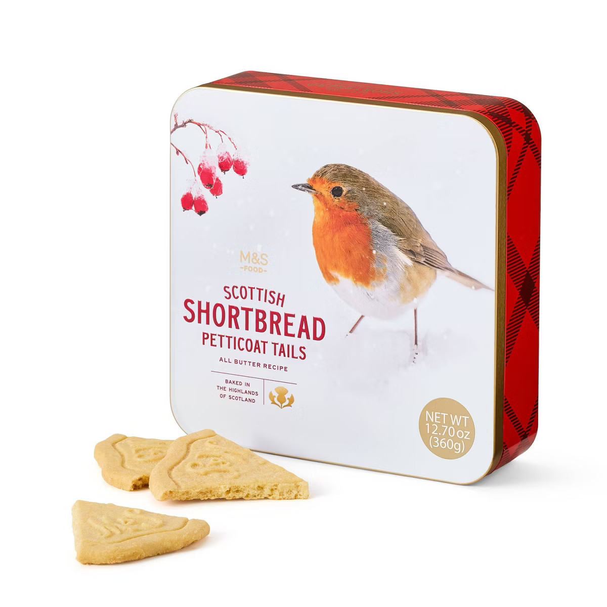 M&S Shortbread Robin Petticoat Christmas Cookies Tin - 12.70oz | Target
