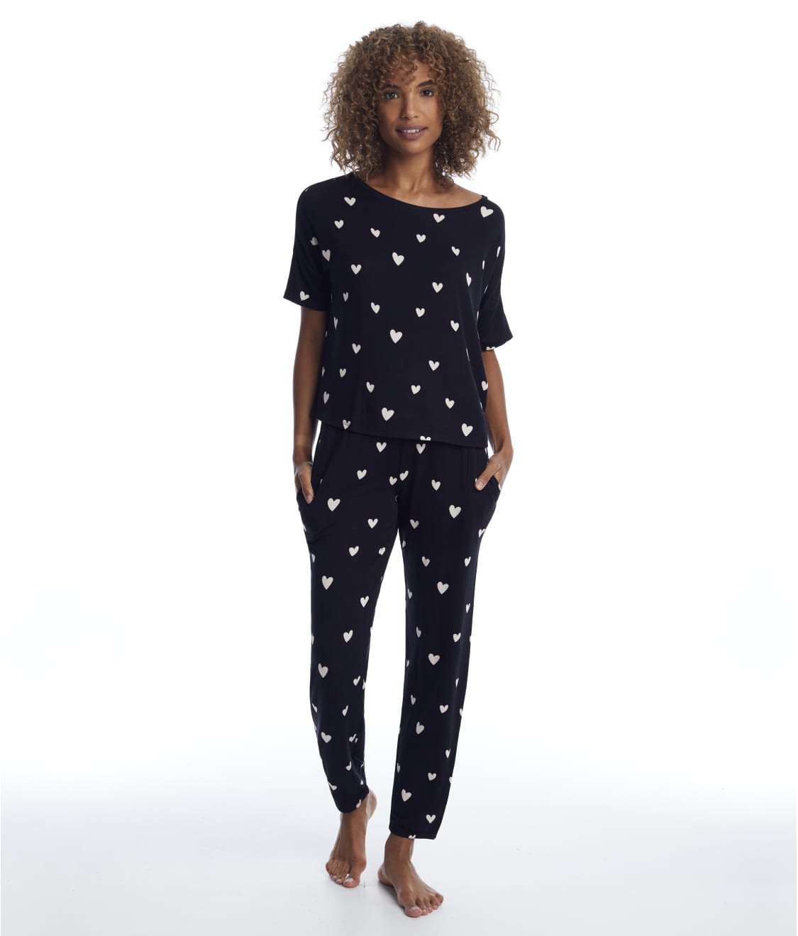 Black Hearts Sun Lover Knit Lounge Set | Bare Necessities