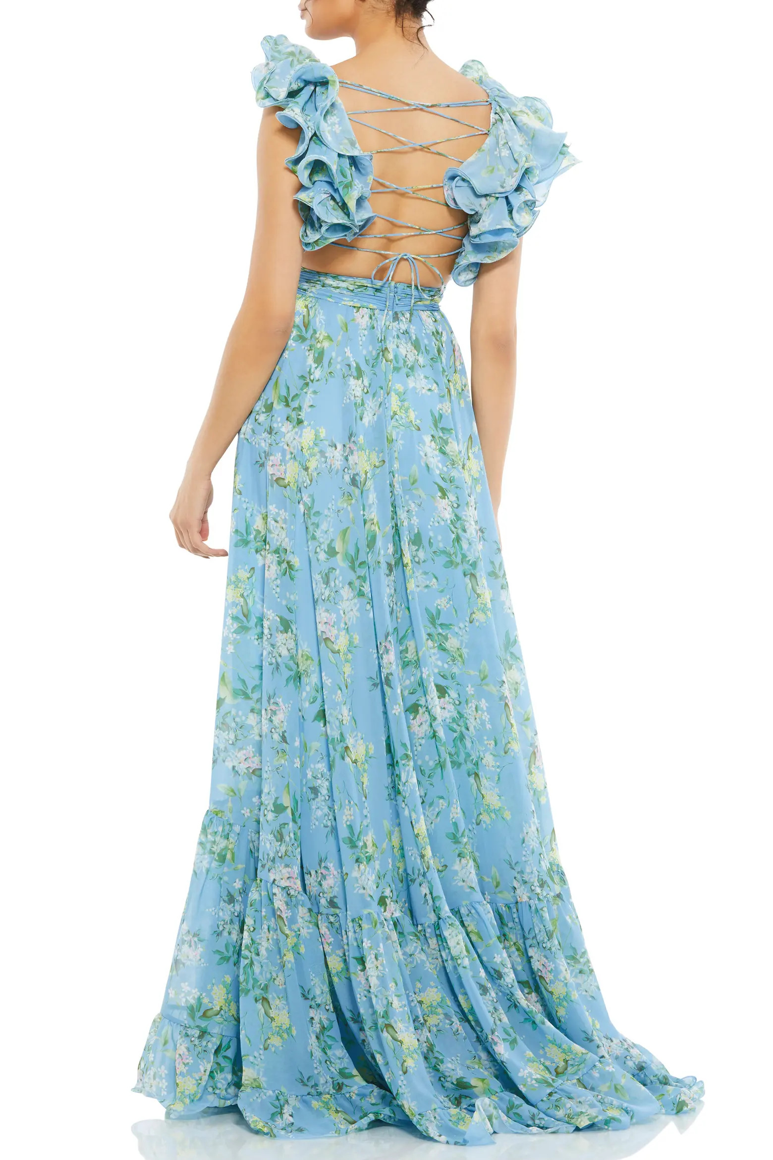 Ruffle Tiered Floral Cut-Out Chiffon Gown (Women) | Nordstrom | Nordstrom