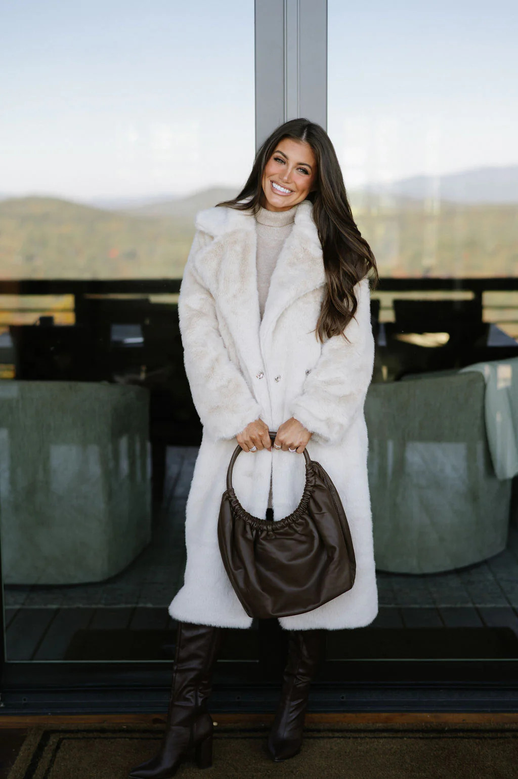 Carmen Faux Fur Coat-Cream | These Three