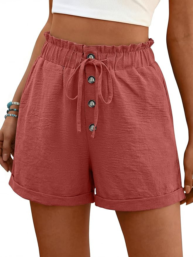 ANRABESS Womens Shorts Casual Summer High Waisted Elastic Drawstring Comfy Lounge Wide Leg Short ... | Amazon (US)