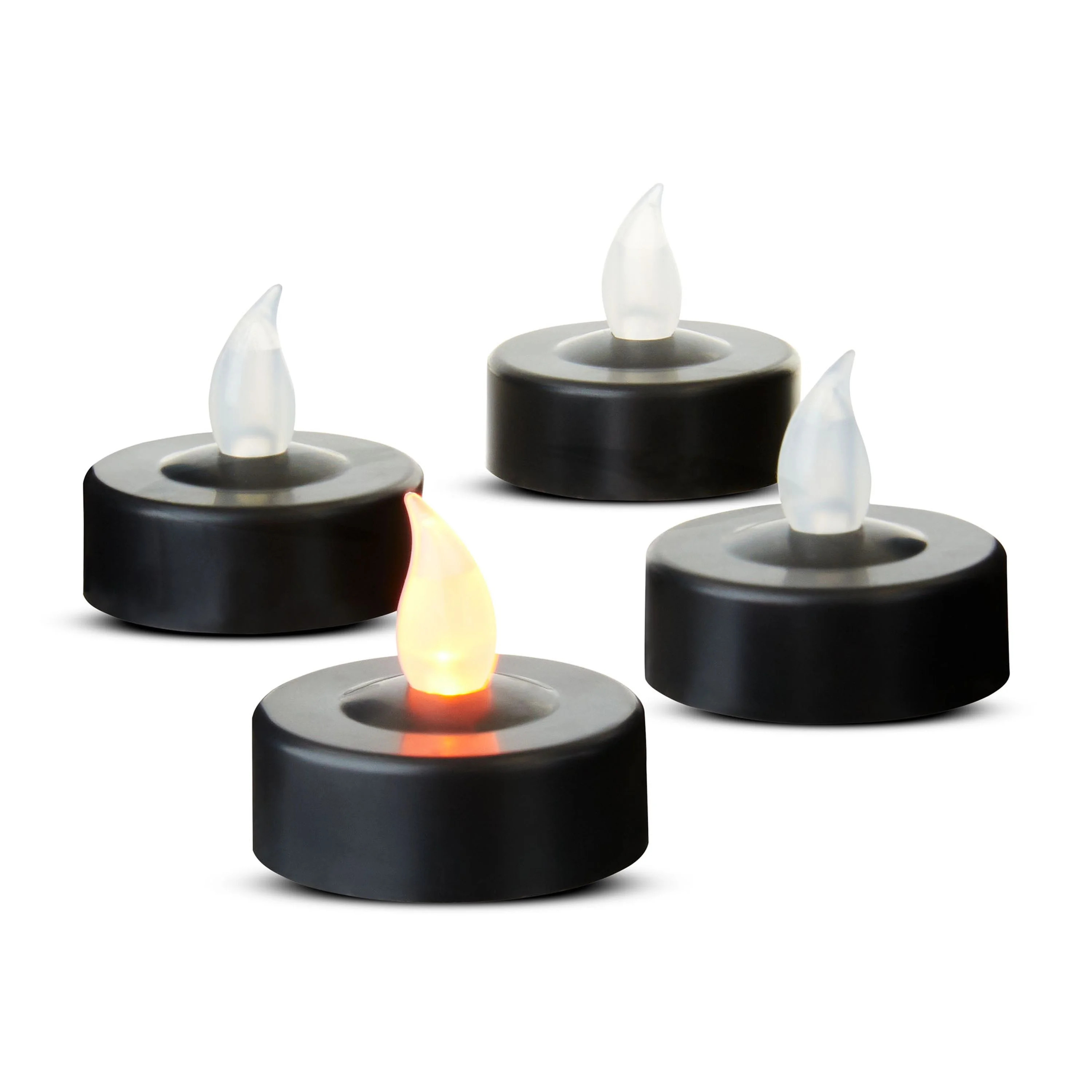 Halloween Flameless Black LED Tealight Candles, Lantern Lights, 4 Count, by Way To Celebrate | Walmart (US)